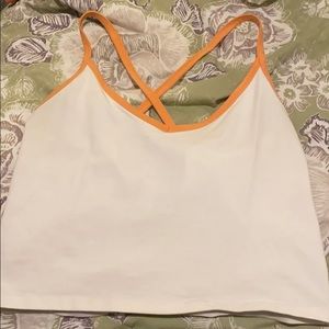 Sporty white racer back crop top